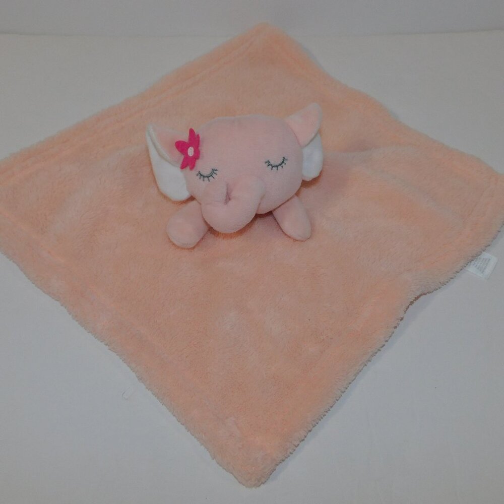 Baby Gear Pink Elephant w Flower Plush Security Blanket Baby Lovey nunu Soother